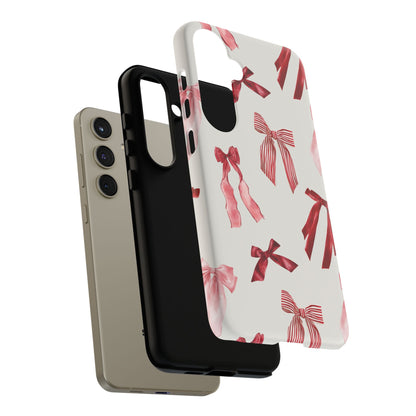 Burgundy Chic Bow Design Phone Case - JGUS