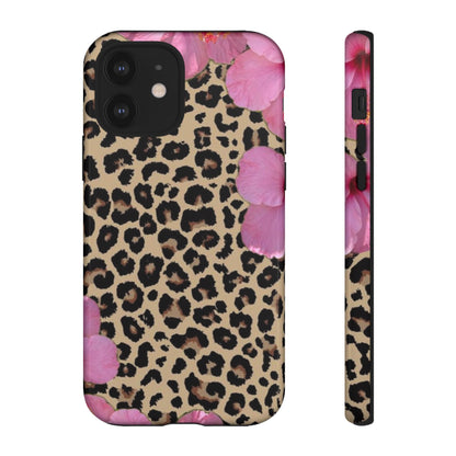 Leopard Bloom Pink Floral Phone Case – Trendy Animal Print Case for iPhone & Samsung