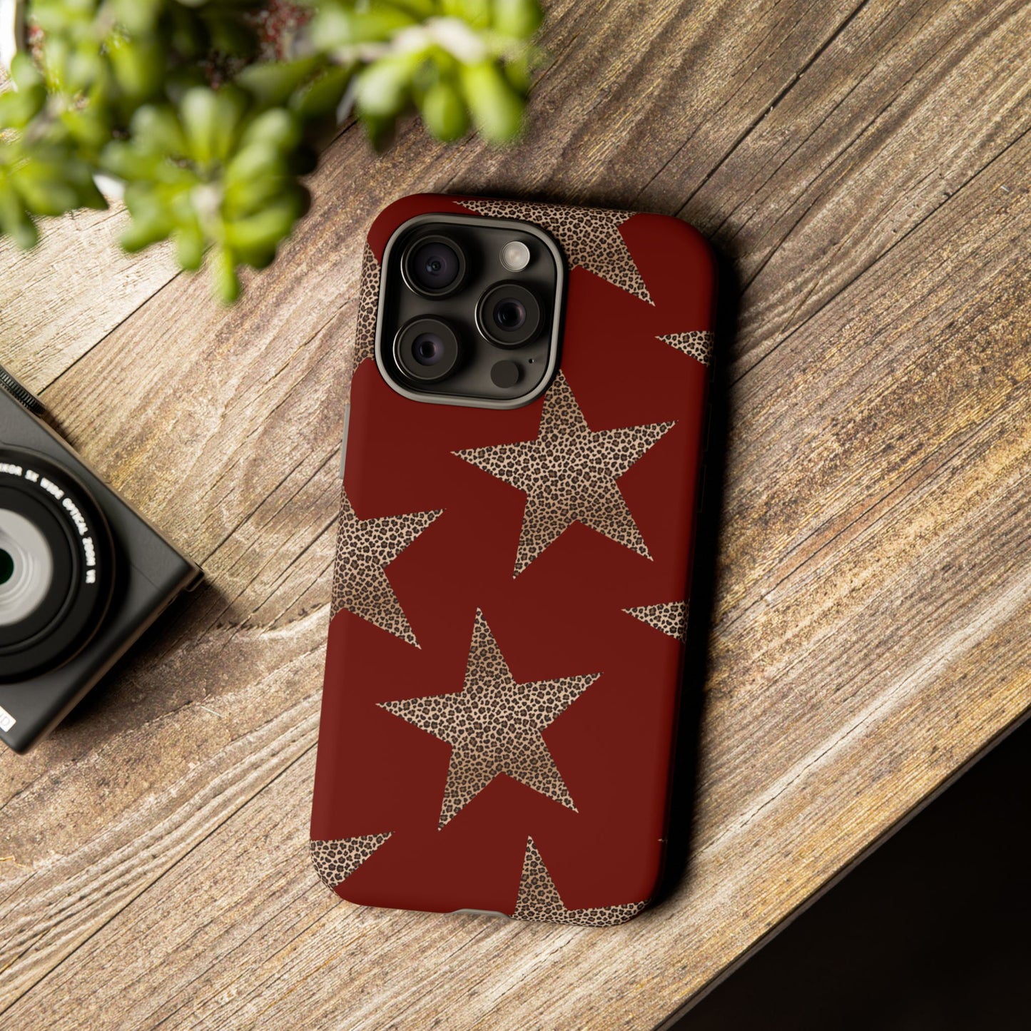 Leopard Star Luxe - Burgundy Edition | Aesthetic Coquette Phone Case for iPhone & Galaxy - JGUS