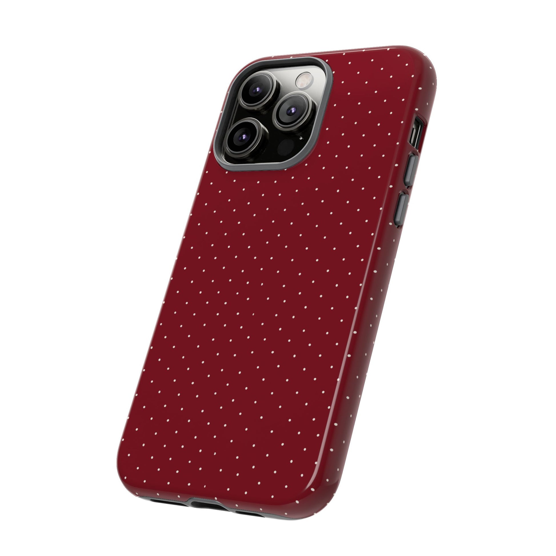 Burgundy  & White Dots Case - JGUS