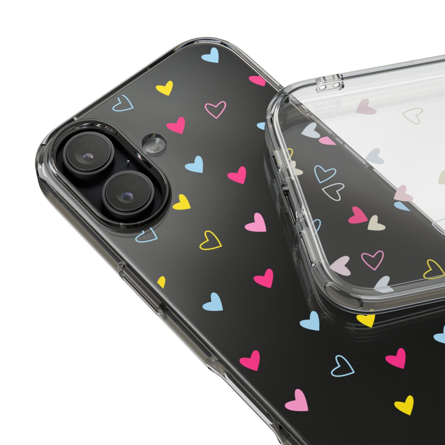 Transparent Heart Design Pattern Clear Phone Case