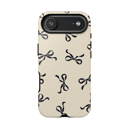 Beige and Black Bow Phone Case - JGUS