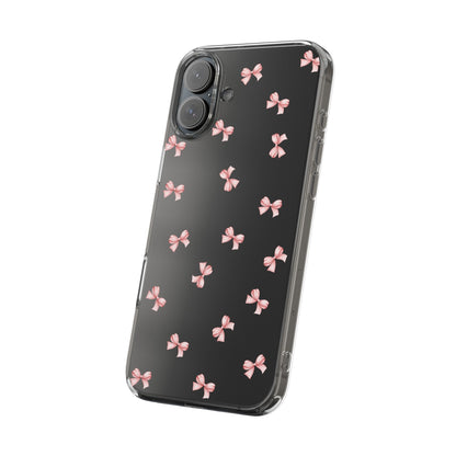 Pink Bow Dreams Clear Phone Case