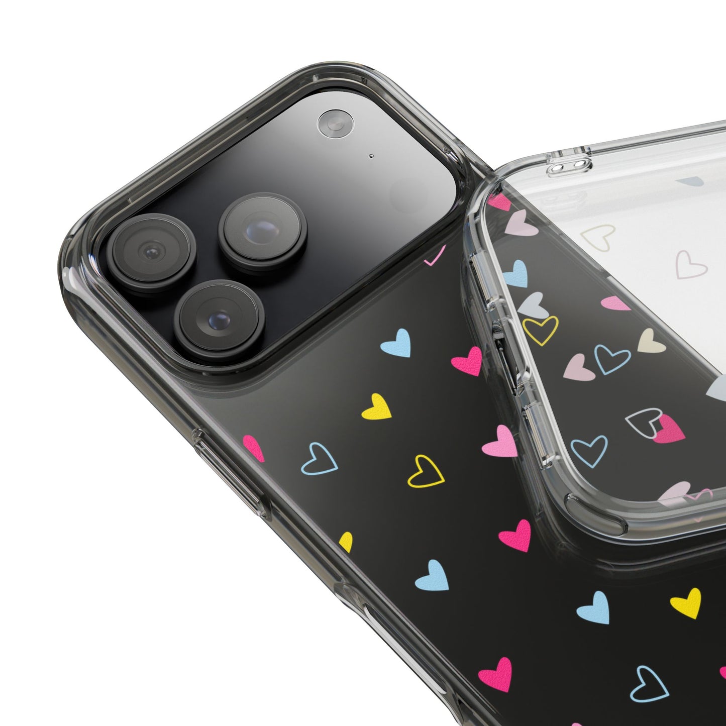 Transparent Heart Design Pattern Clear Phone Case