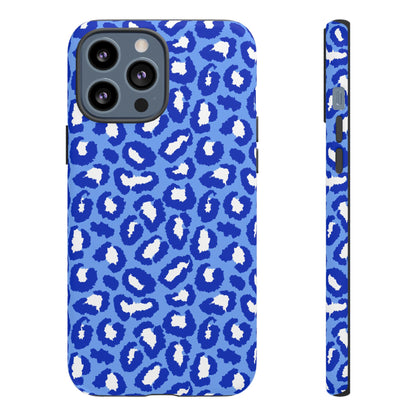 Leopard Vibes - Blue Edition Phone Case for iPhone & Samsung - Stylish & Durable Animal Print Case - JGUS