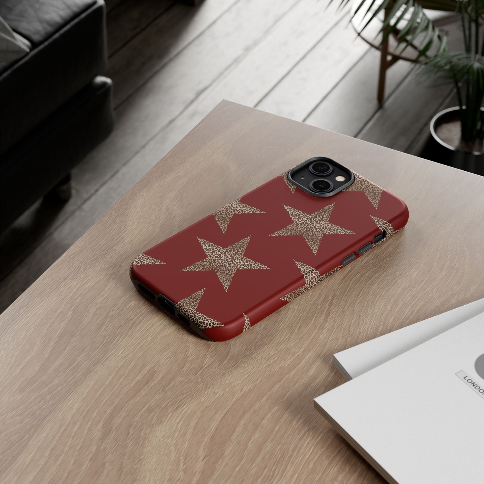 Leopard Star Luxe - Burgundy Edition | Aesthetic Coquette Phone Case for iPhone & Galaxy - JGUS