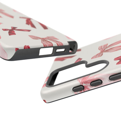 Burgundy Chic Bow Design Phone Case - JGUS