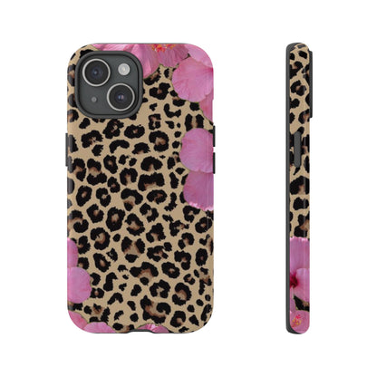 Leopard Bloom Pink Floral Phone Case – Trendy Animal Print Case for iPhone & Samsung
