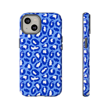 Leopard Vibes - Blue Edition Phone Case for iPhone & Samsung - Stylish & Durable Animal Print Case - JGUS