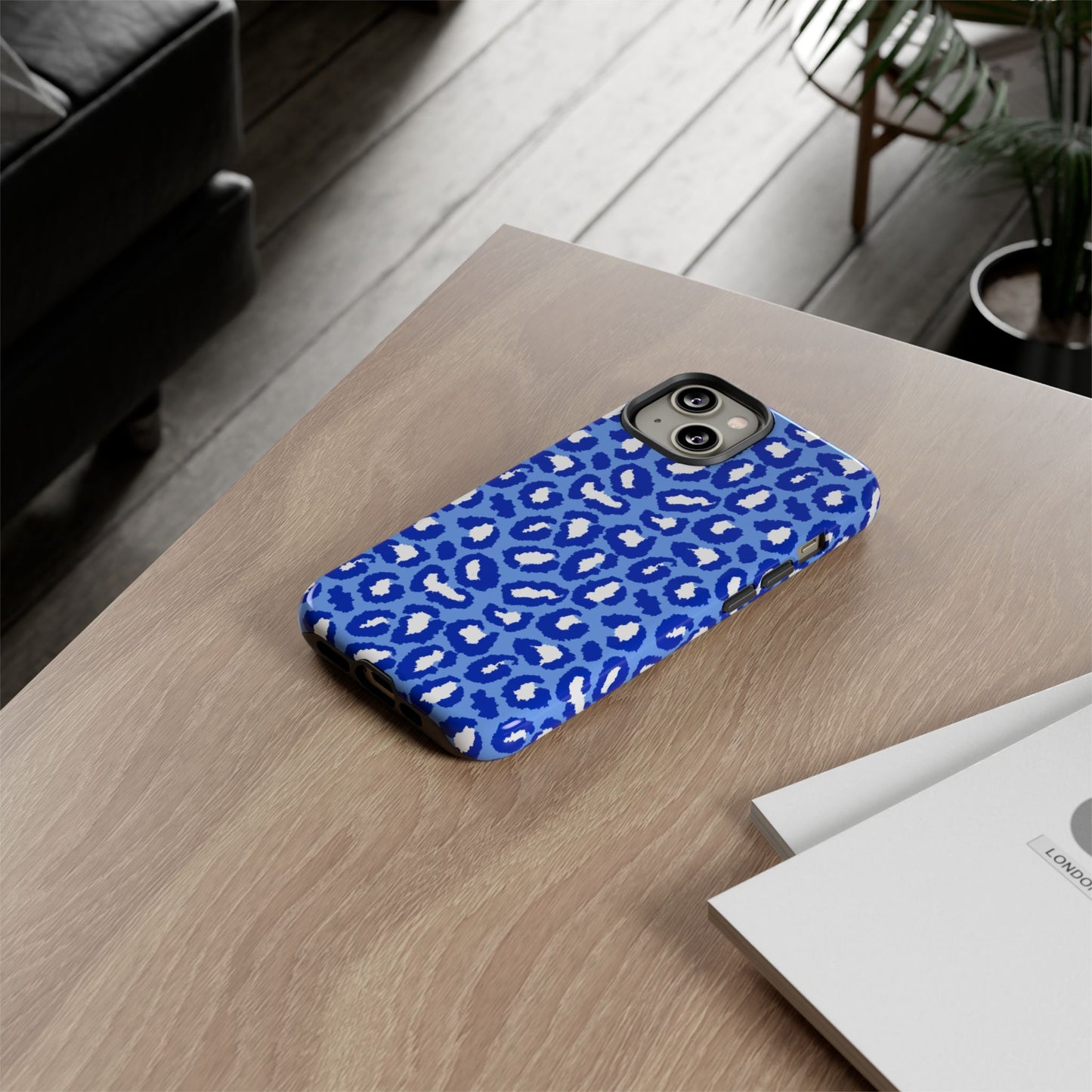 Leopard Vibes - Blue Edition Phone Case for iPhone & Samsung - Stylish & Durable Animal Print Case - JGUS