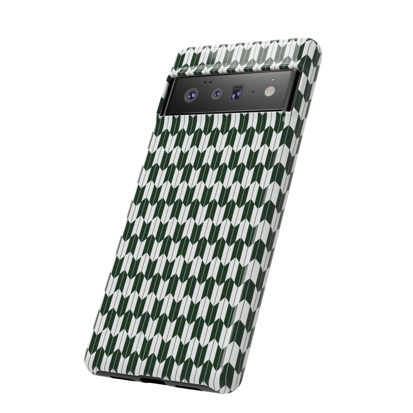 Green Harmony Geometric Phone Case – Durable, Slim, and MagSafe Compatible - JGUS