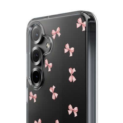 Pink Bow Dreams Clear Phone Case