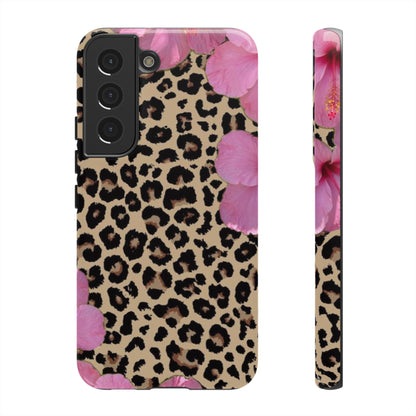 Leopard Bloom Pink Floral Phone Case – Trendy Animal Print Case for iPhone & Samsung