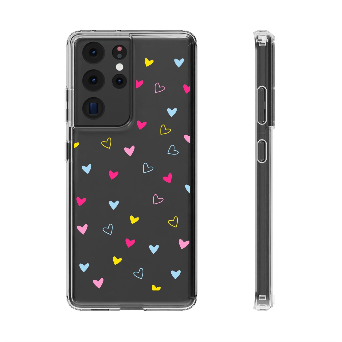 Transparent Heart Design Pattern Clear Phone Case