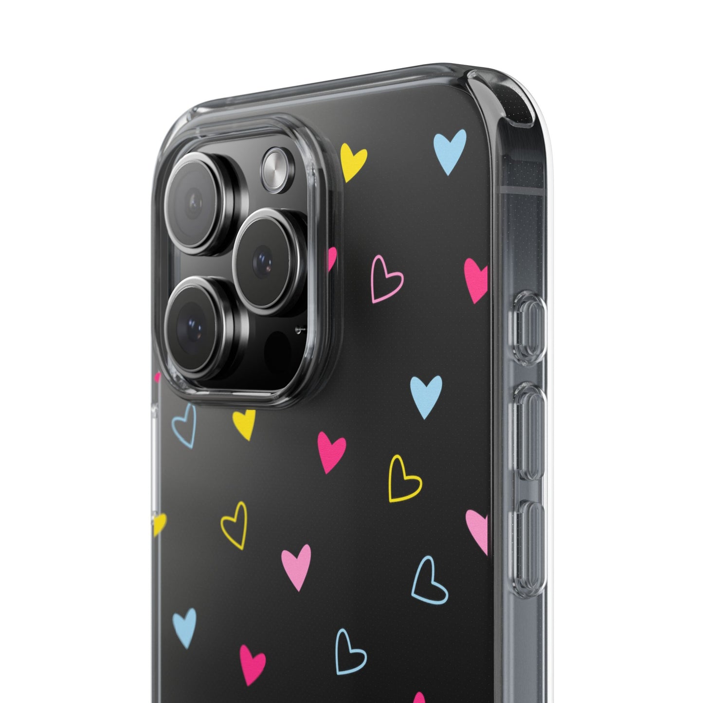 Transparent Heart Design Pattern Clear Phone Case