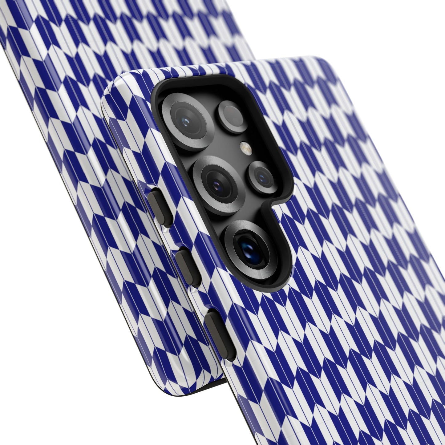 Navy Blue Geometric Phone Case for iPhone Samsung Pixel – Minimal Pattern Modern Aesthetic - JGUS