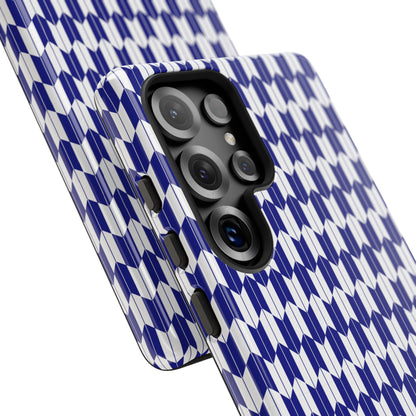 Navy Blue Geometric Phone Case for iPhone Samsung Pixel – Minimal Pattern Modern Aesthetic - JGUS