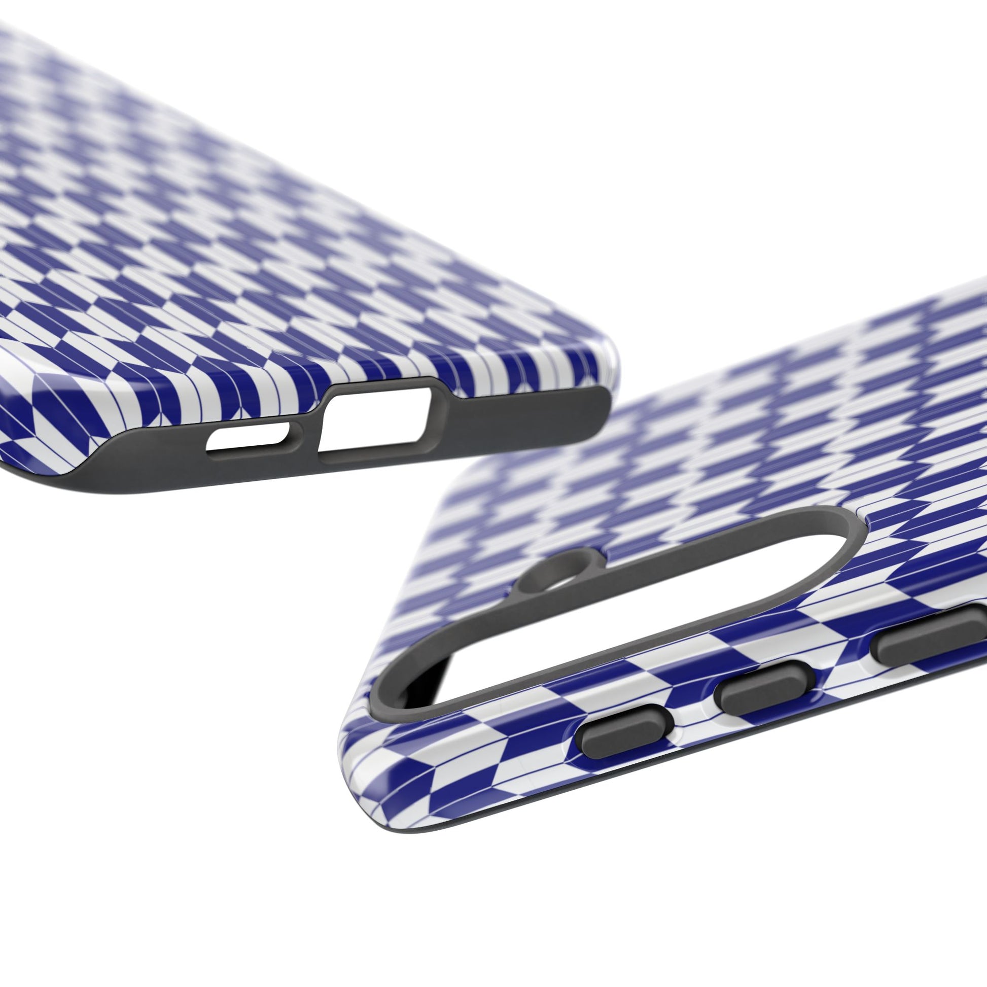 Navy Blue Geometric Phone Case for iPhone Samsung Pixel – Minimal Pattern Modern Aesthetic - JGUS