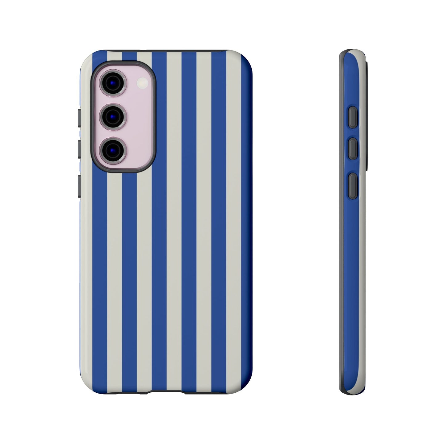 Title: Blue & White Stripe Phone Case – Classic Nautical Pattern for iPhone & Samsung - JGUS