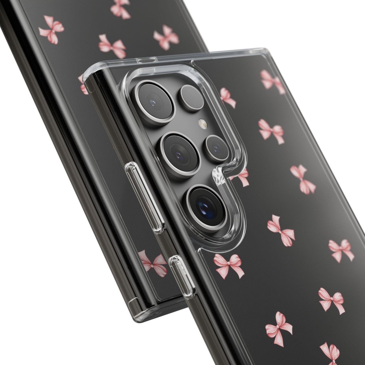 Pink Bow Dreams Clear Phone Case