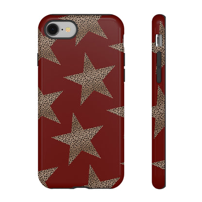 Leopard Star Luxe - Burgundy Edition | Aesthetic Coquette Phone Case for iPhone & Galaxy - JGUS