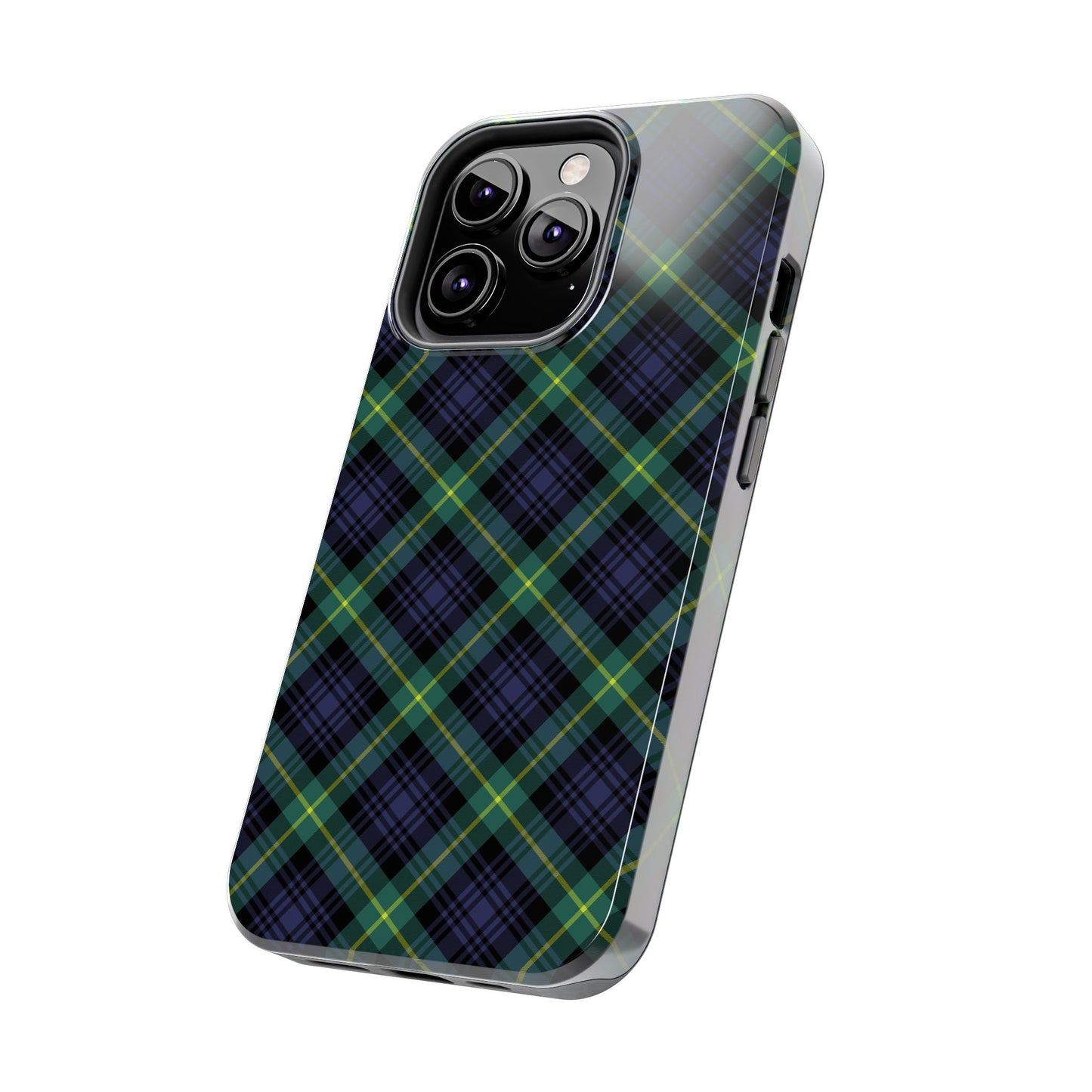 Jade Plaid Luxe Phone Case – Dual-Layer Protection for iPhone & Samsung