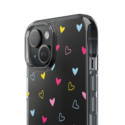 Transparent Heart Design Pattern Clear Phone Case