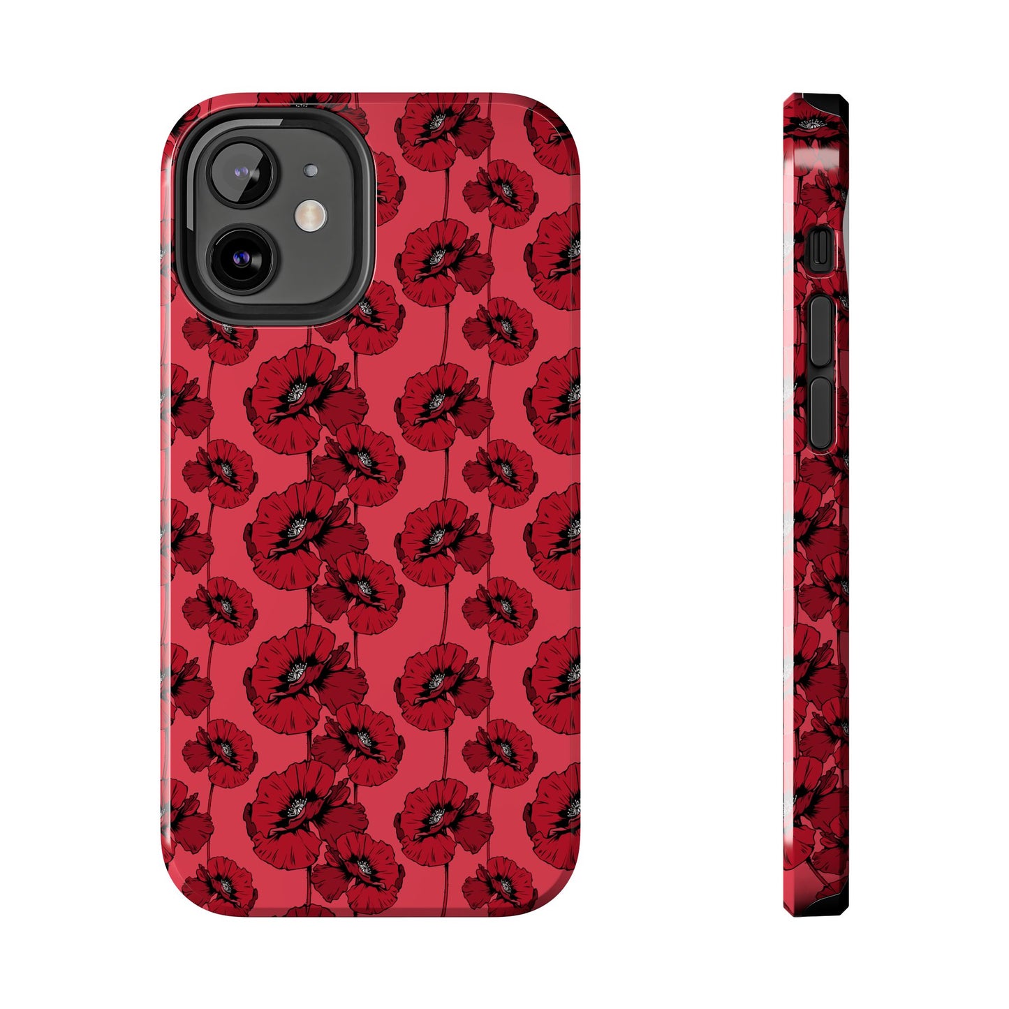 Scarlet Sketch | Red Poppy Floral Phone Case – Aesthetic Protective Cover for iPhone & Samsung