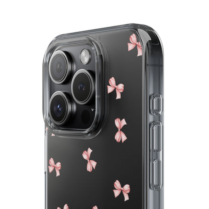 Pink Bow Dreams Clear Phone Case