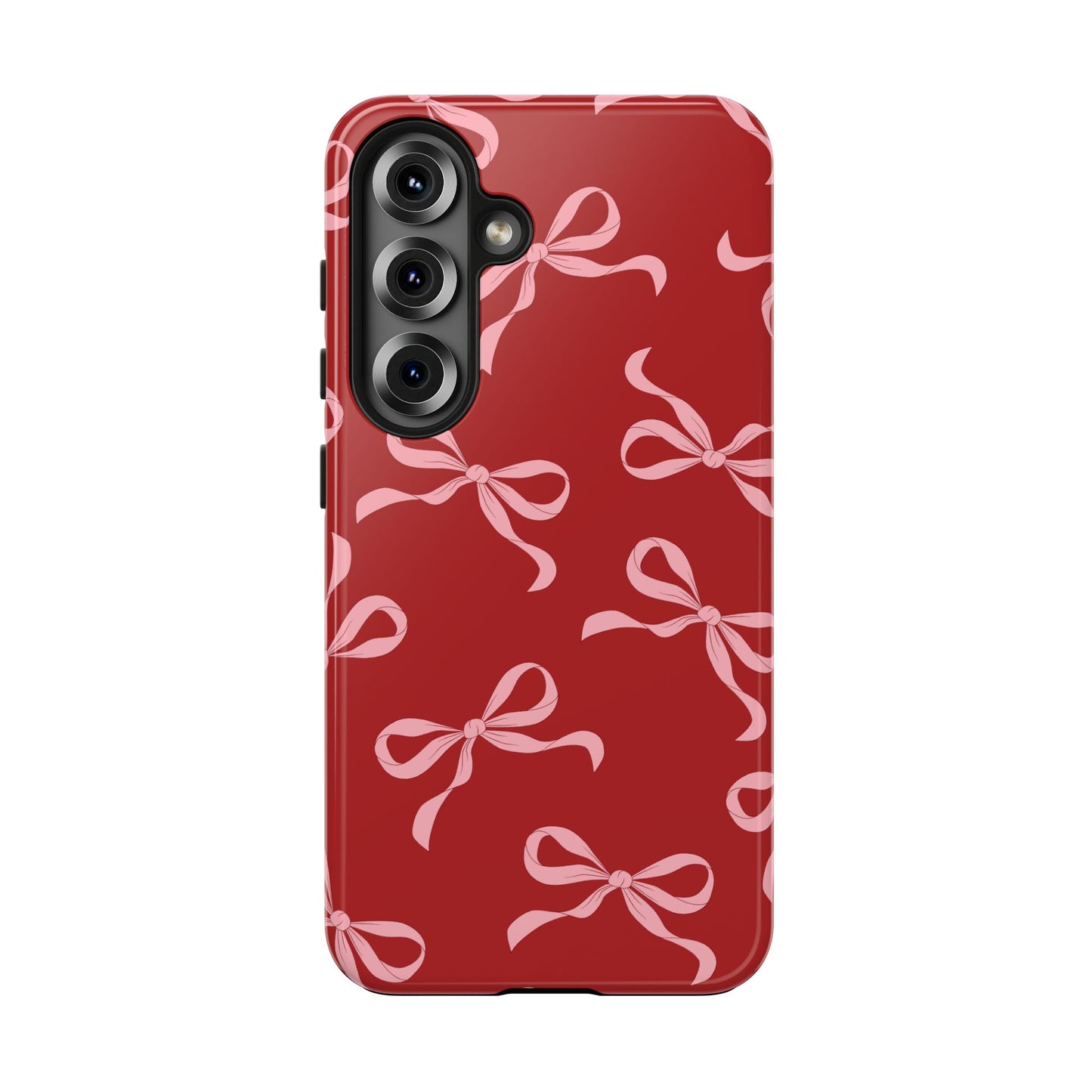 Pink Bows on Red Phone Case