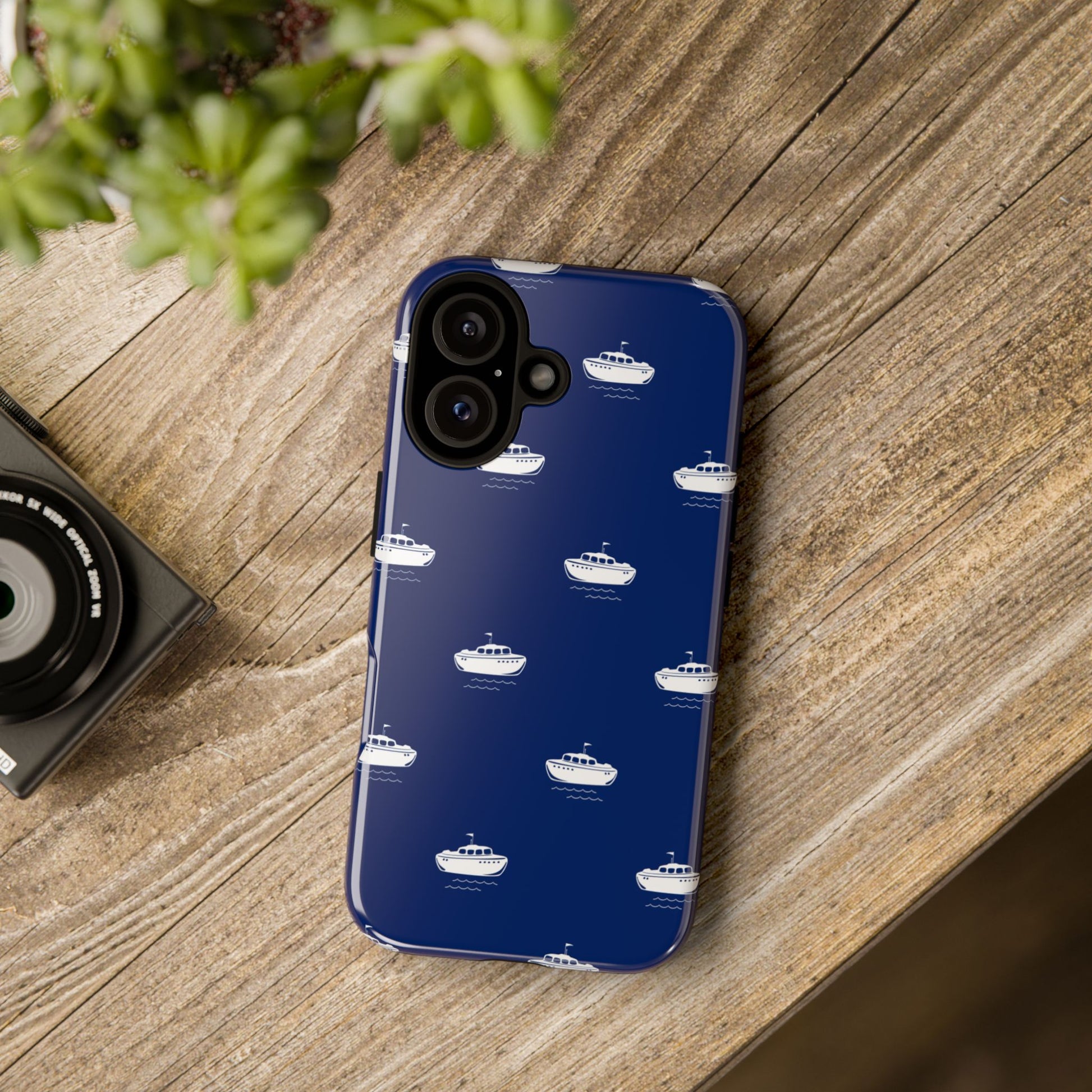 Blue Boat Phone Case – Calm Ocean Pattern for iPhone & Samsung, Durable & Stylish Protection - JGUS