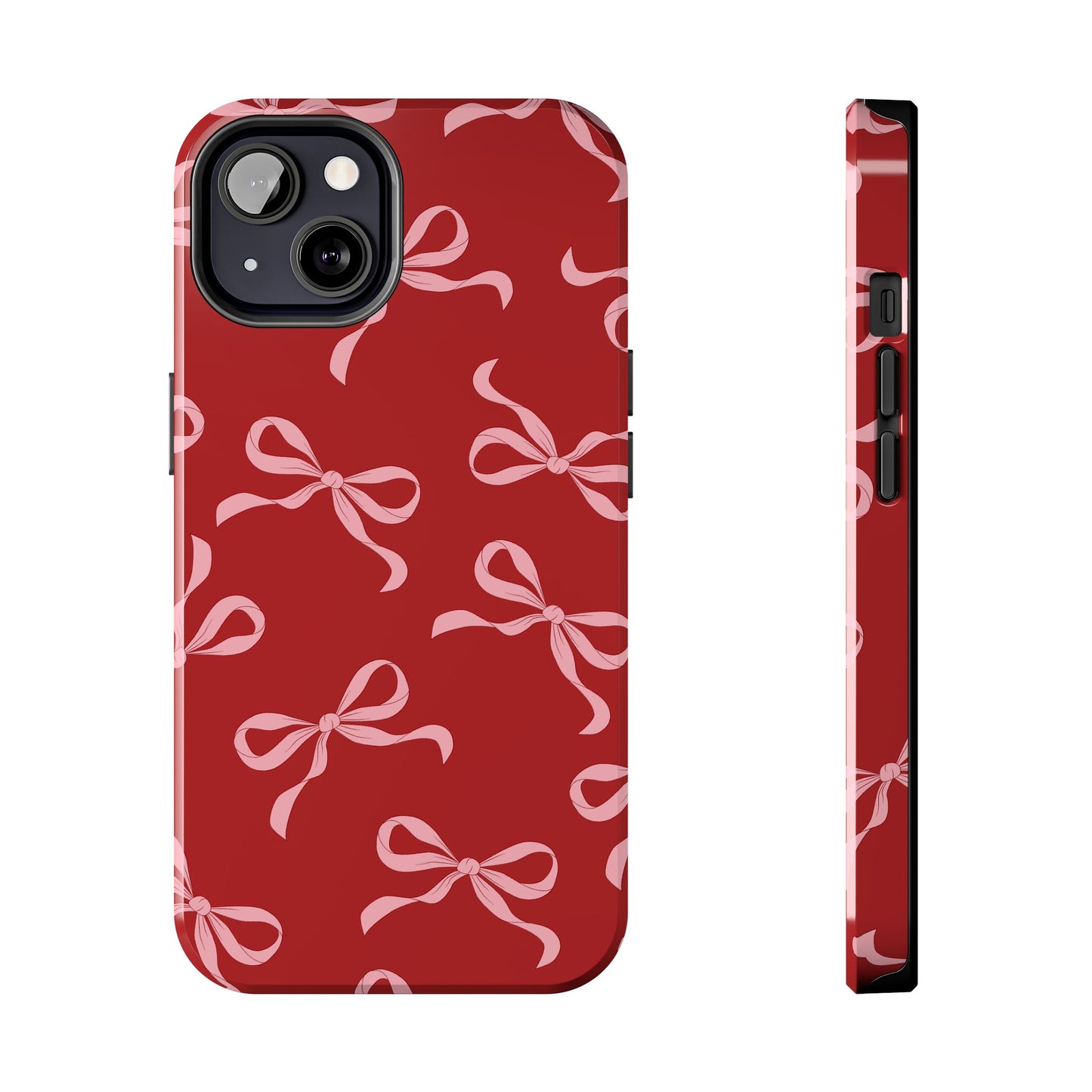 Pink Bows on Red Phone Case