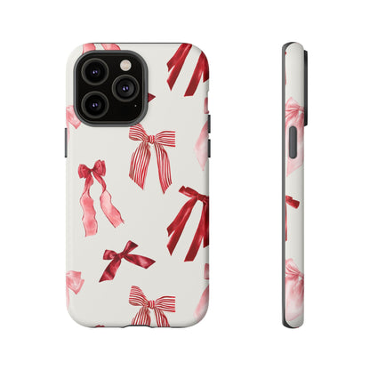 Burgundy Chic Bow Design Phone Case - JGUS
