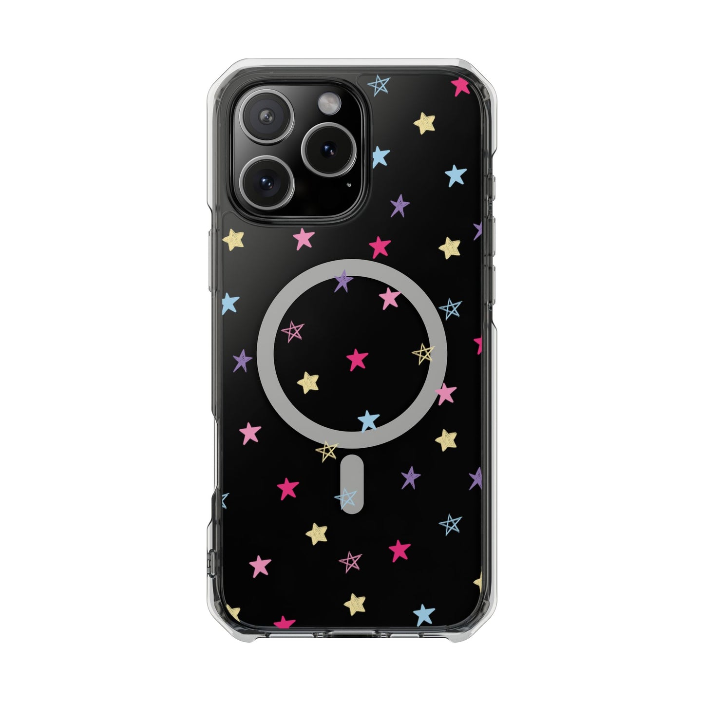 Star Pattern Clear Mag Safe Case, Magnetic Clear Impact Case