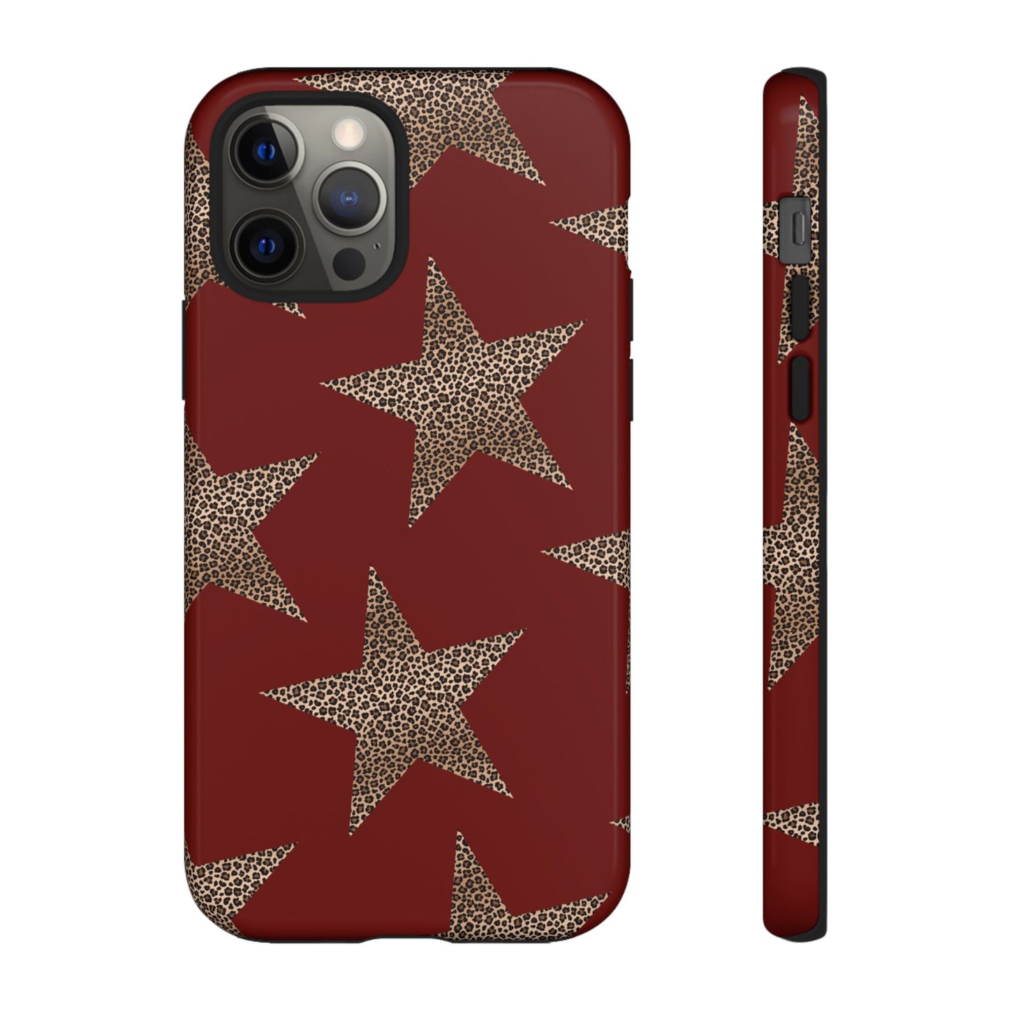 Leopard Star Luxe - Burgundy Edition | Aesthetic Coquette Phone Case for iPhone & Galaxy - JGUS
