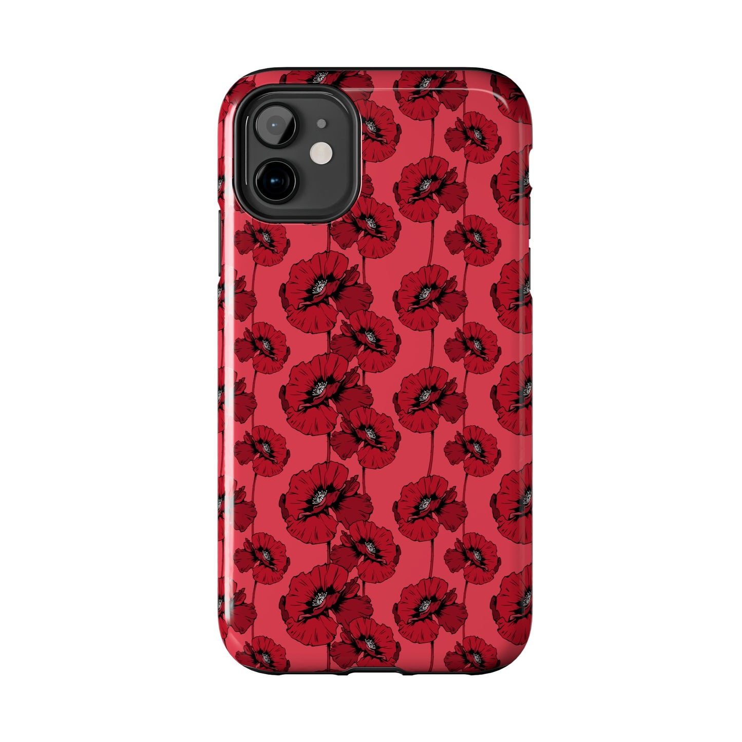 Scarlet Sketch | Red Poppy Floral Phone Case – Aesthetic Protective Cover for iPhone & Samsung