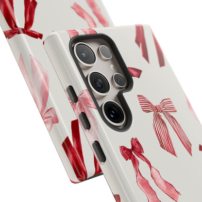 Burgundy Chic Bow Design Phone Case - JGUS