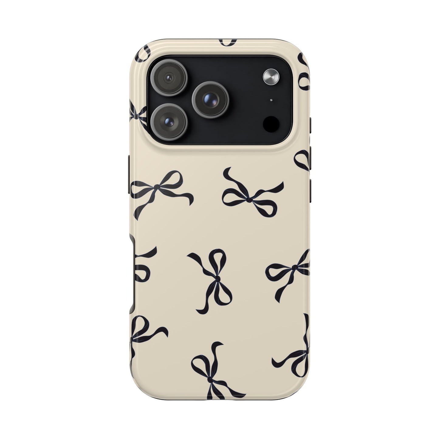 Beige and Black Bow Phone Case