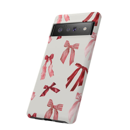 Burgundy Chic Bow Design Phone Case - JGUS