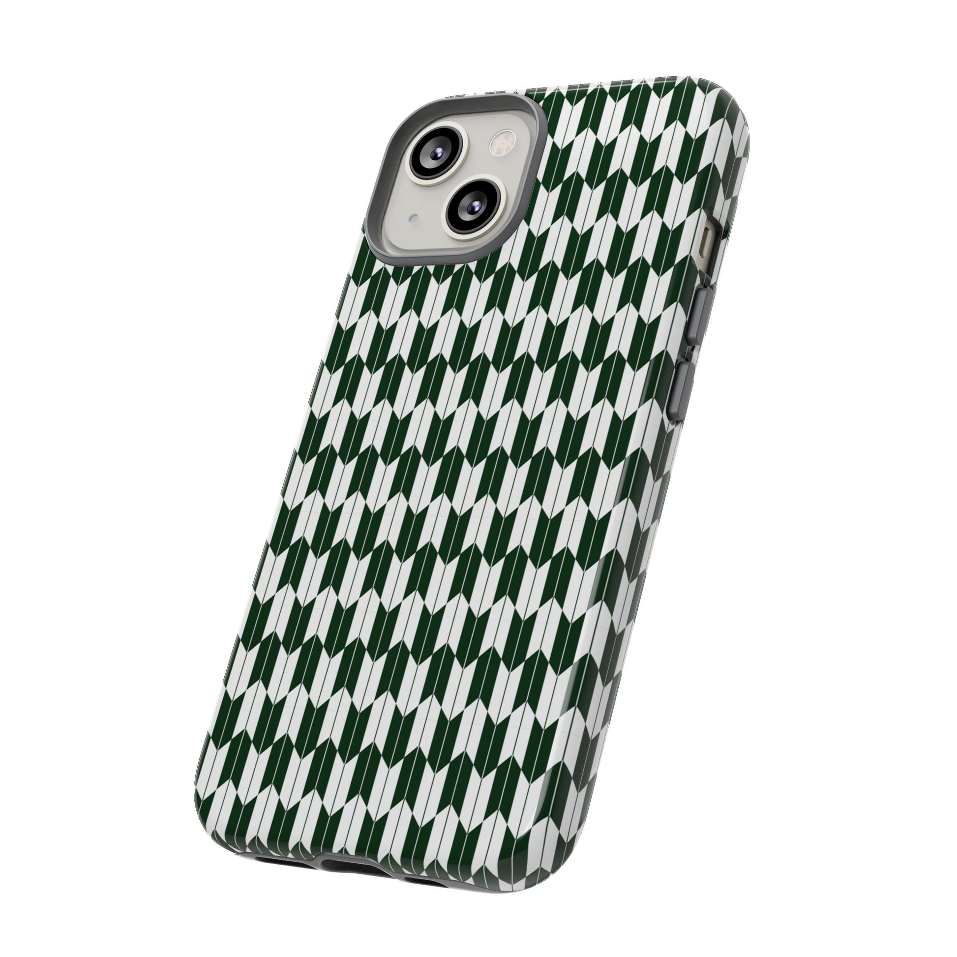 Green Harmony Geometric Phone Case – Durable, Slim, and MagSafe Compatible - JGUS