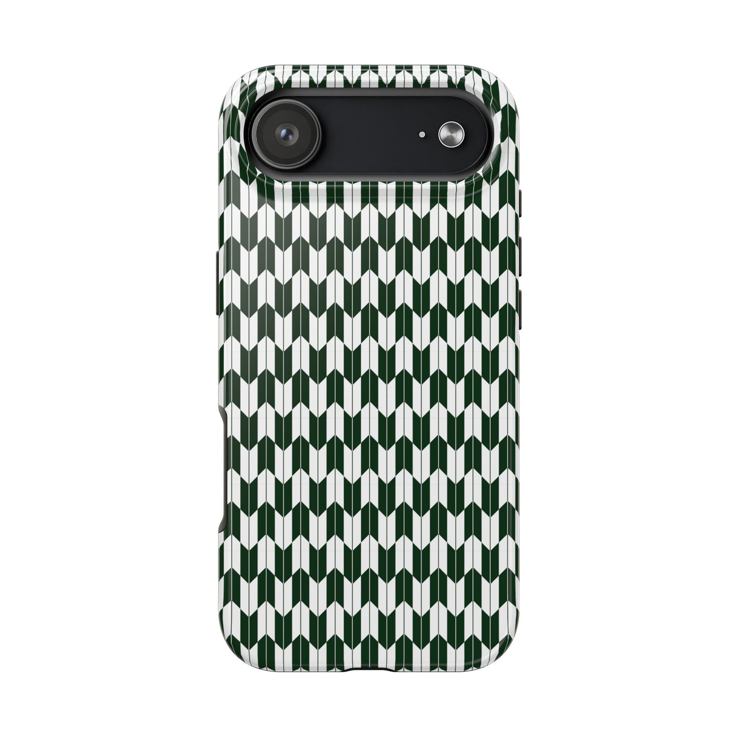 Green Harmony Geometric Phone Case – Durable, Slim, and MagSafe Compatible