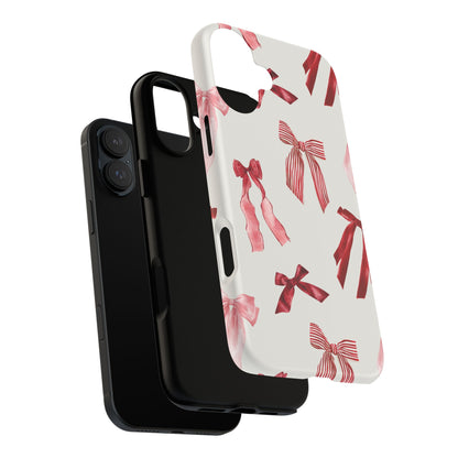 Burgundy Chic Bow Design Phone Case - JGUS