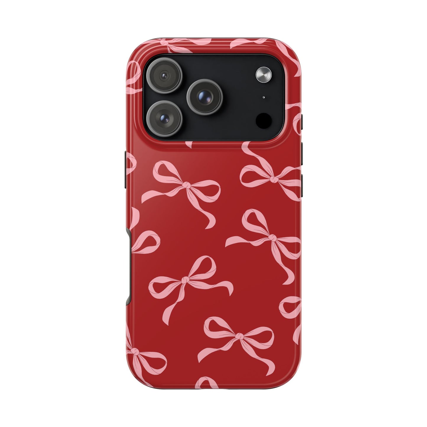 Pink Bows on Red Phone Case