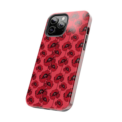 Scarlet Sketch | Red Poppy Floral Phone Case – Aesthetic Protective Cover for iPhone & Samsung