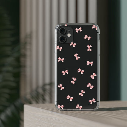 Pink Bow Dreams Clear Phone Case