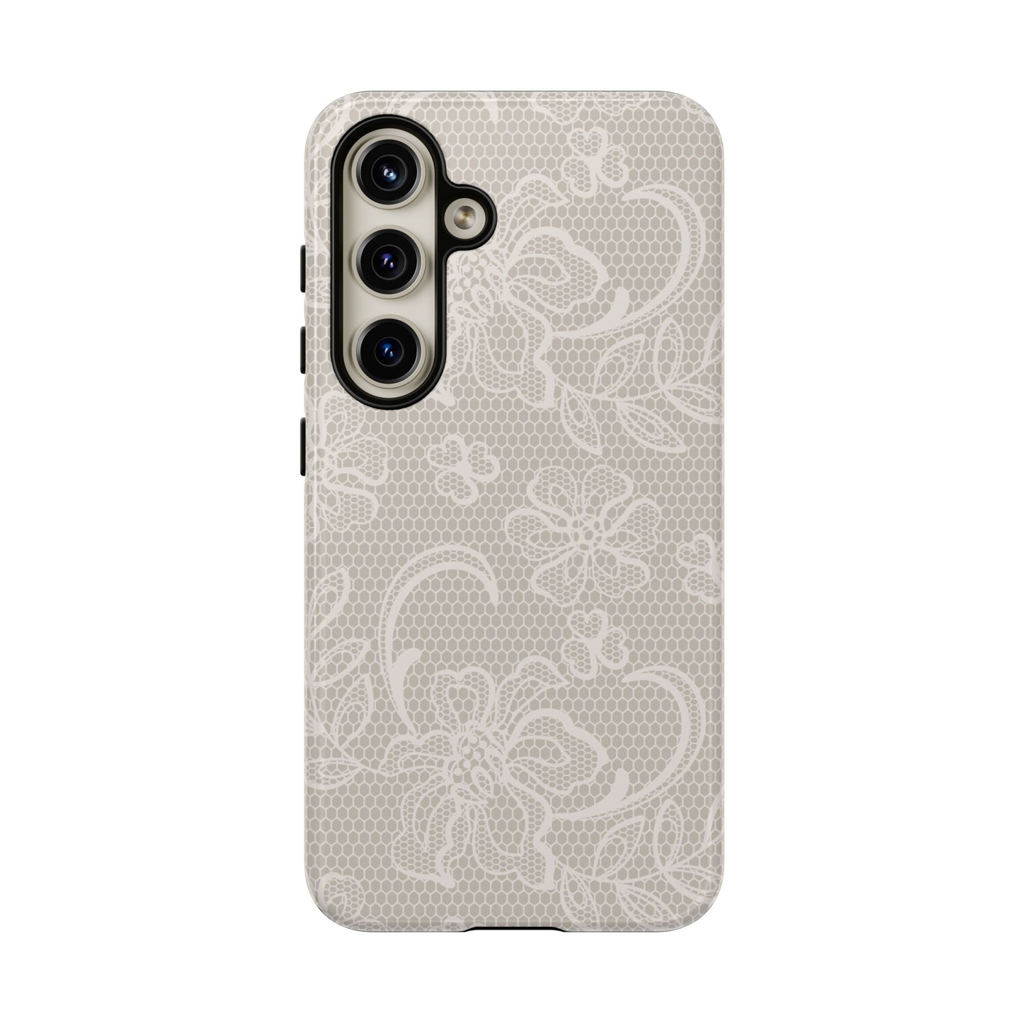 Lace Phone Case for iPhone Samsung Pixel – Cream Floral Elegant Aesthetic - JGUS