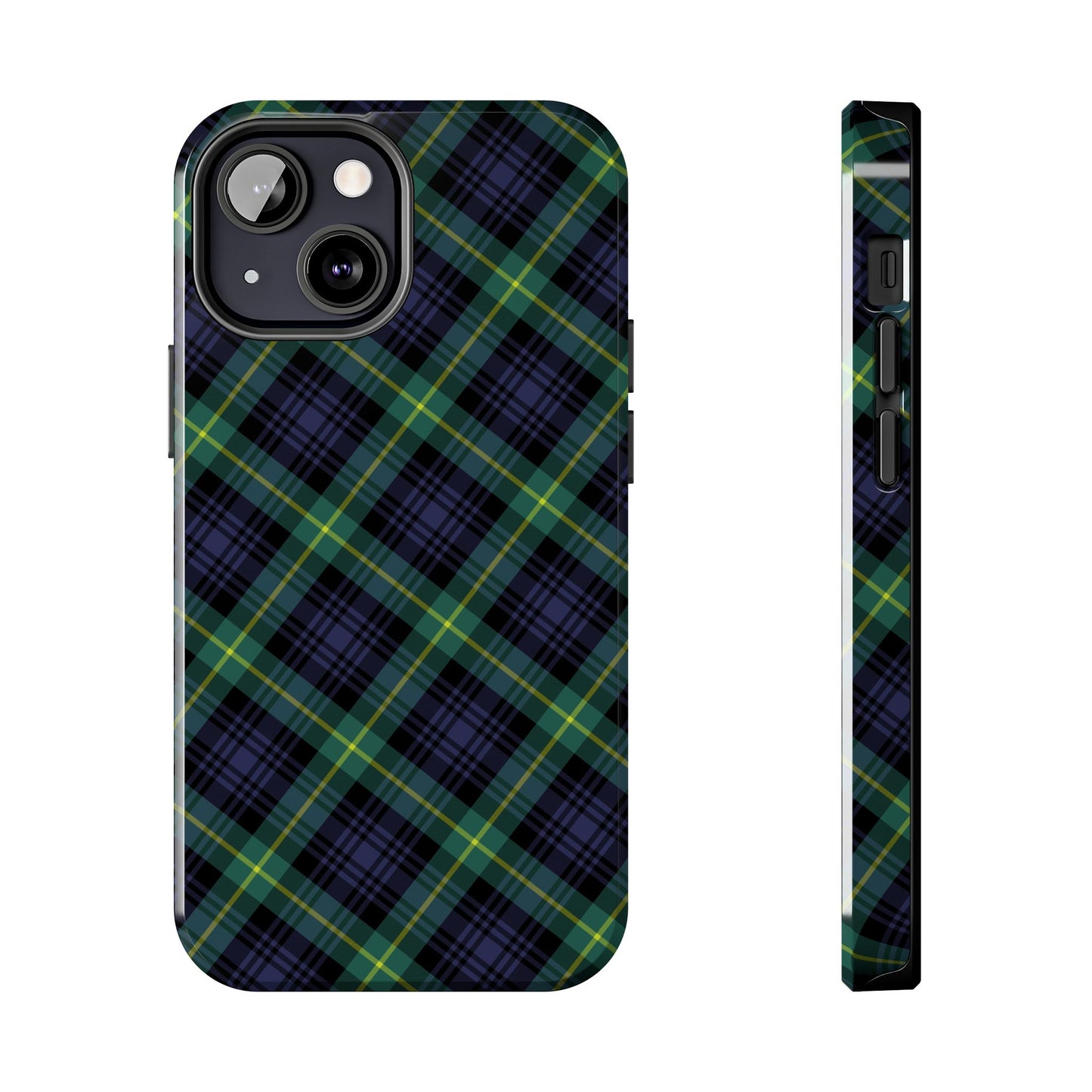 Jade Plaid Luxe Phone Case – Dual-Layer Protection for iPhone & Samsung