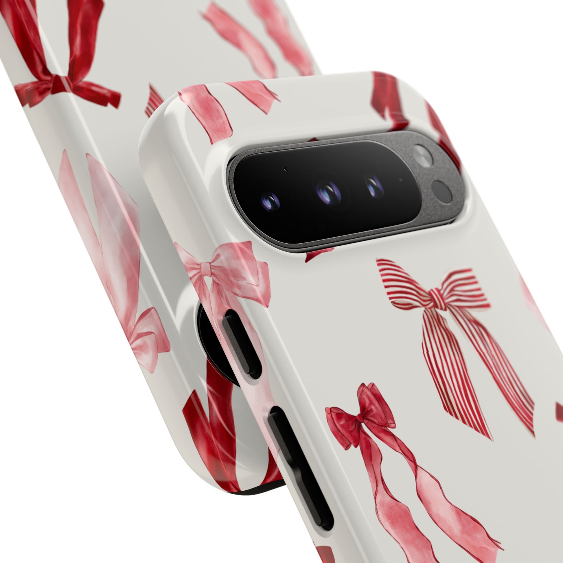 Burgundy Chic Bow Design Phone Case - JGUS