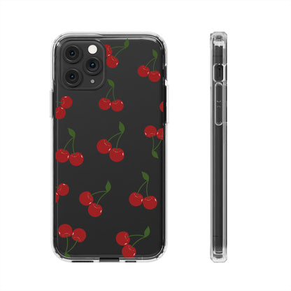 Random Cherry Pattern Clear Phone Case