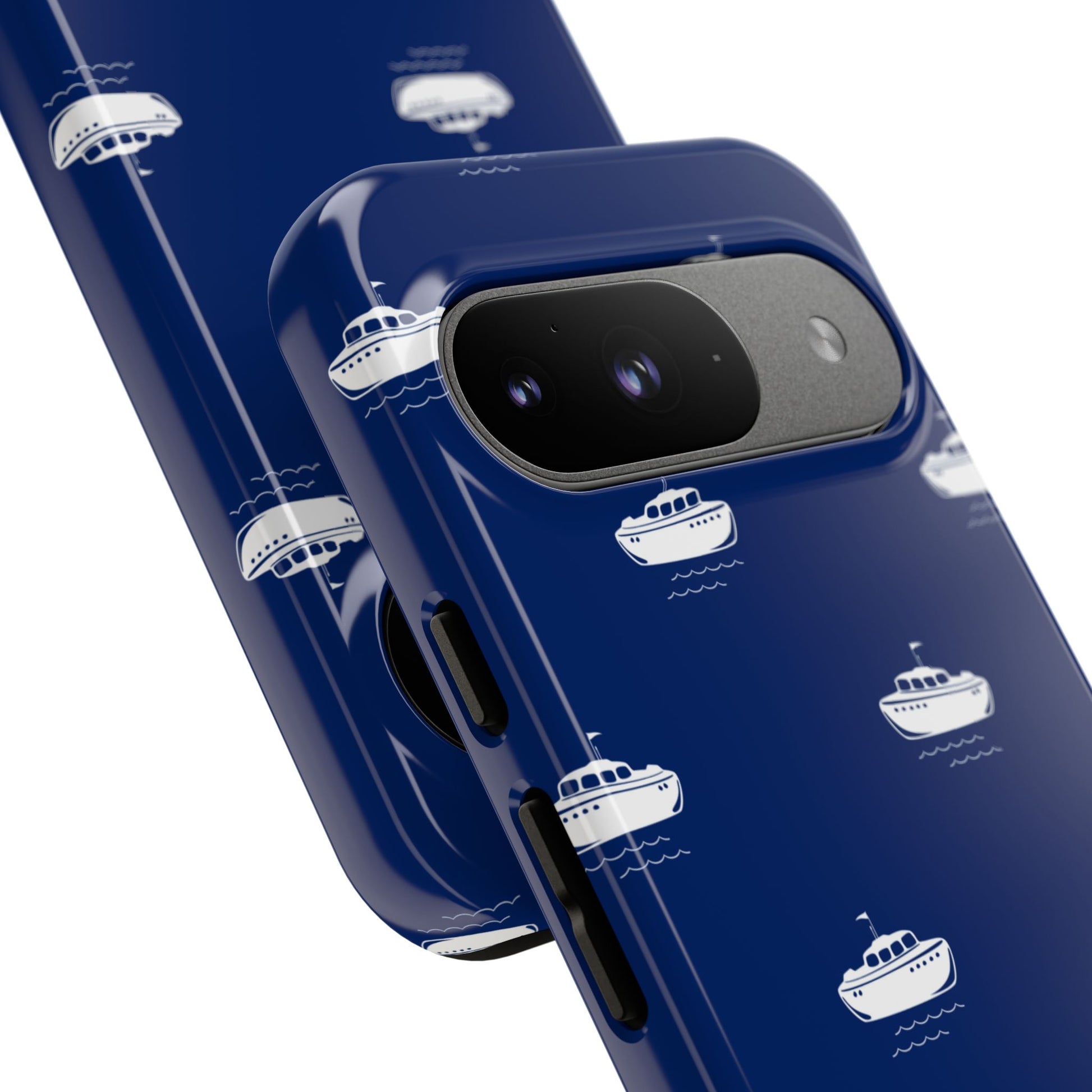 Blue Boat Phone Case – Calm Ocean Pattern for iPhone & Samsung, Durable & Stylish Protection - JGUS